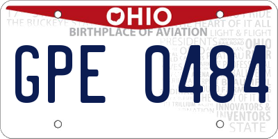 OH license plate GPE0484
