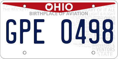 OH license plate GPE0498