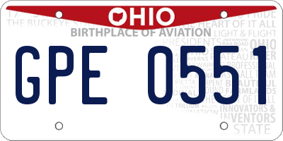 OH license plate GPE0551