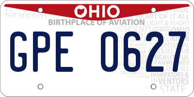 OH license plate GPE0627