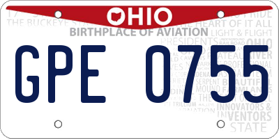 OH license plate GPE0755
