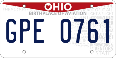 OH license plate GPE0761