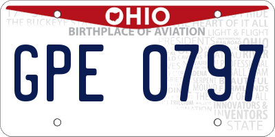 OH license plate GPE0797