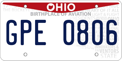 OH license plate GPE0806