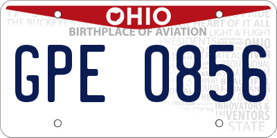 OH license plate GPE0856