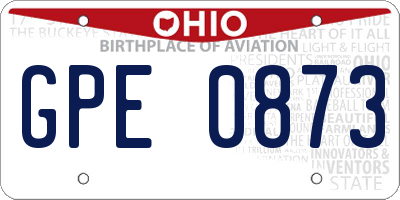 OH license plate GPE0873