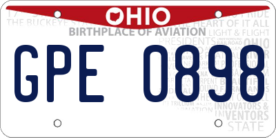 OH license plate GPE0898