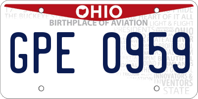 OH license plate GPE0959