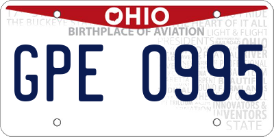 OH license plate GPE0995
