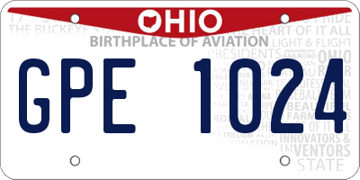 OH license plate GPE1024
