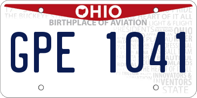 OH license plate GPE1041