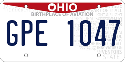 OH license plate GPE1047