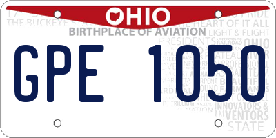 OH license plate GPE1050