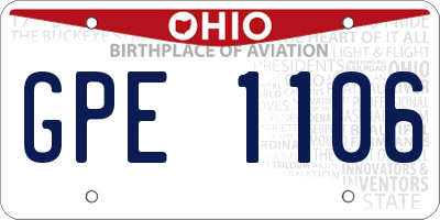 OH license plate GPE1106