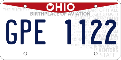 OH license plate GPE1122
