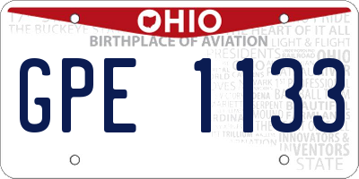 OH license plate GPE1133