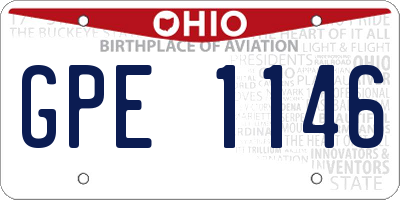OH license plate GPE1146