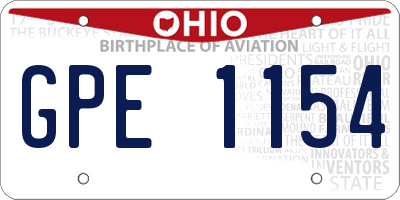 OH license plate GPE1154
