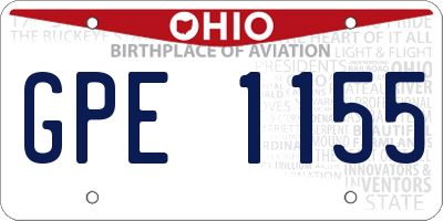 OH license plate GPE1155