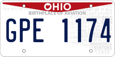 OH license plate GPE1174