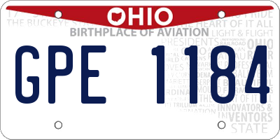OH license plate GPE1184