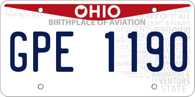 OH license plate GPE1190