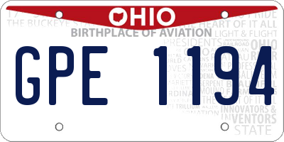 OH license plate GPE1194