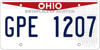 OH license plate GPE1207