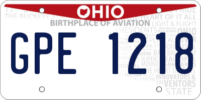 OH license plate GPE1218