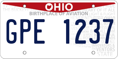 OH license plate GPE1237