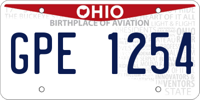 OH license plate GPE1254