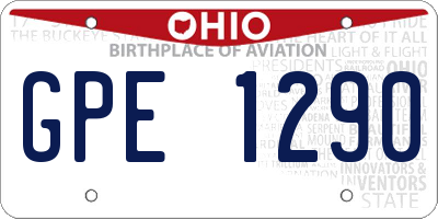 OH license plate GPE1290