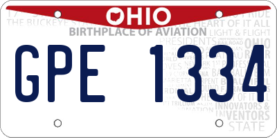 OH license plate GPE1334