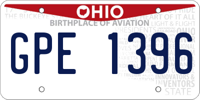 OH license plate GPE1396