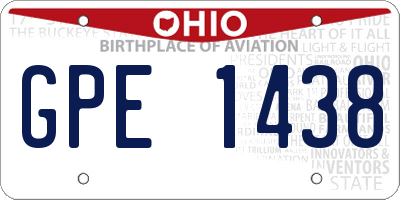OH license plate GPE1438