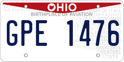 OH license plate GPE1476