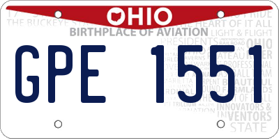 OH license plate GPE1551