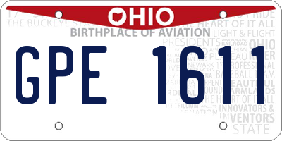 OH license plate GPE1611