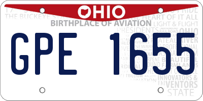 OH license plate GPE1655