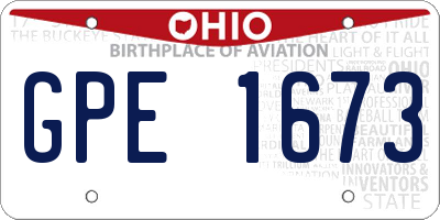 OH license plate GPE1673