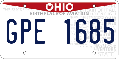 OH license plate GPE1685