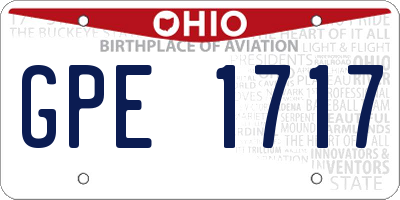 OH license plate GPE1717