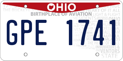 OH license plate GPE1741