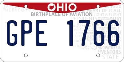 OH license plate GPE1766
