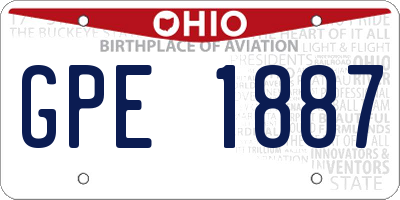 OH license plate GPE1887