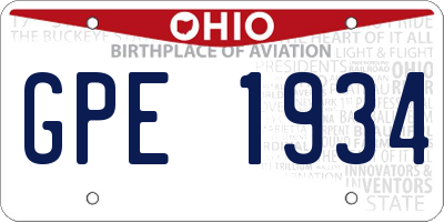 OH license plate GPE1934