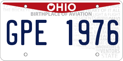 OH license plate GPE1976