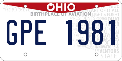OH license plate GPE1981