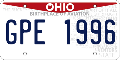 OH license plate GPE1996