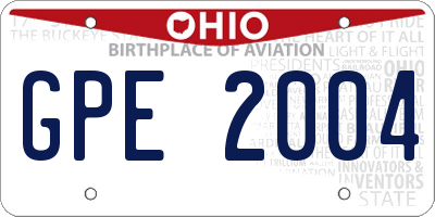 OH license plate GPE2004
